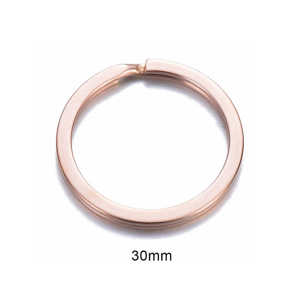Stainless Steel Round Key Ring Pendant Decoration Electroplated Diy Accessories