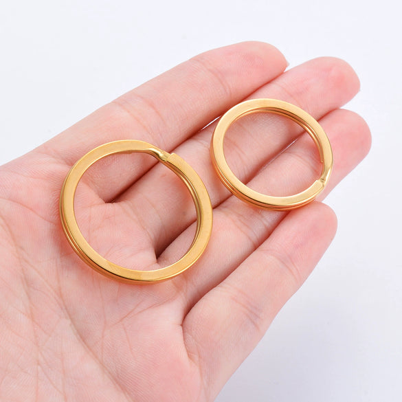 Stainless Steel Round Key Ring Pendant Decoration Electroplated Diy Accessories