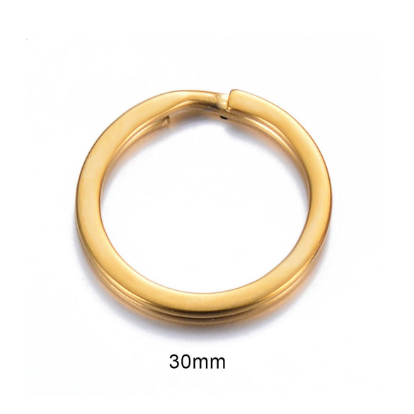 Stainless Steel Round Key Ring Pendant Decoration Electroplated Diy Accessories