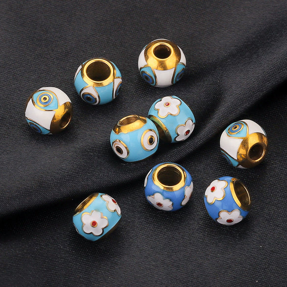 Stainless Steel Round Loose Beads Electroplated Jewelry Accessories For Diy Necklace Bracelet