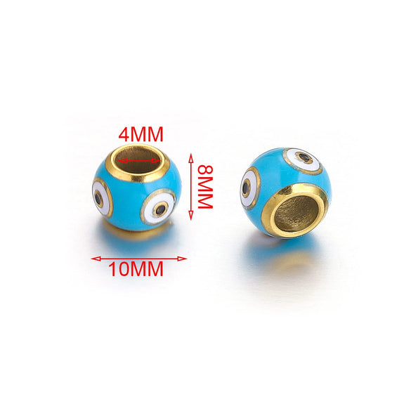Stainless Steel Round Loose Beads Electroplated Jewelry Accessories For Diy Necklace Bracelet