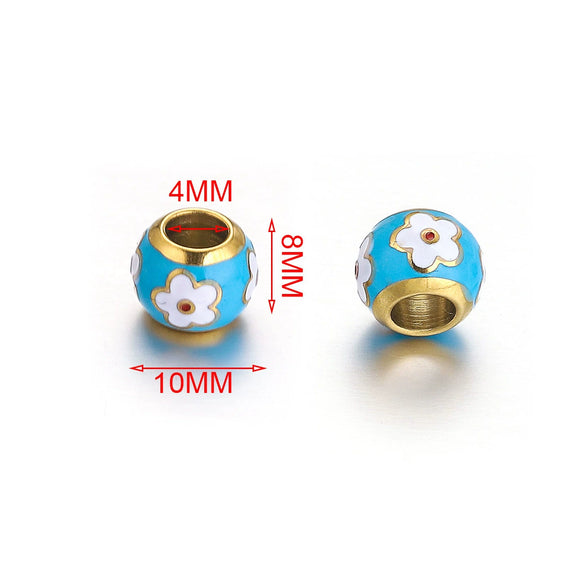 Stainless Steel Round Loose Beads Electroplated Jewelry Accessories For Diy Necklace Bracelet