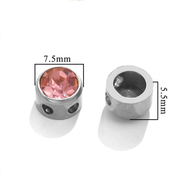 Stainless Steel Round Loose Beads For Diy Jewelry Accessories Electroplated Bracelet Beads
