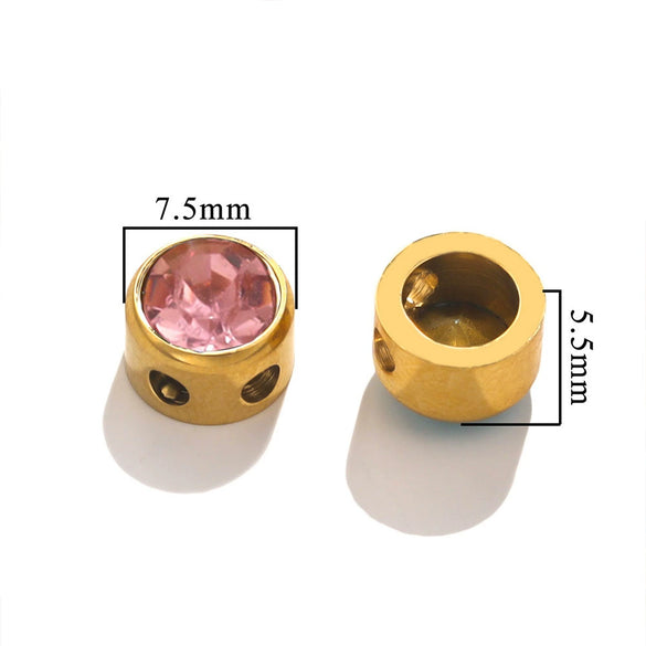 Stainless Steel Round Loose Beads For Diy Jewelry Accessories Electroplated Bracelet Beads