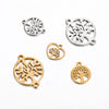 Stainless Steel Round Love Tree Pendant Bracelet Necklace Electroplating Accessories