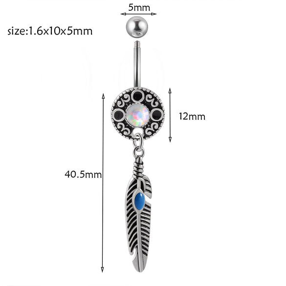 Stainless Steel Round Navel Ring With Welding Ball And Curved Rod Electroplating Style Unisex