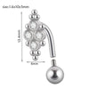 Stainless Steel Round Navel Ring With Welding Ball And Curved Rod Electroplating Style Unisex