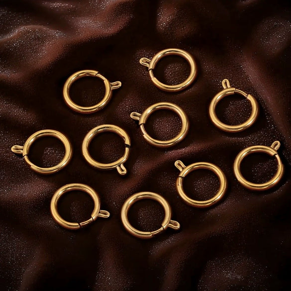 Stainless Steel Round Necklace Buckle Slingshot Spring Buckle With Vacuum 18K Gold Plating For Diy Jewelry Wholesale