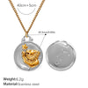 316L Stainless Steel Round Plate Twelve Constellation Pattern Pendant Necklace For Women Electroplated