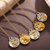 316L Stainless Steel Round Plate Twelve Constellation Pattern Pendant Necklace For Women Electroplated