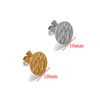 Stainless Steel Round Stud Earrings Irregular Embossed Electroplated Jewelry Accessories
