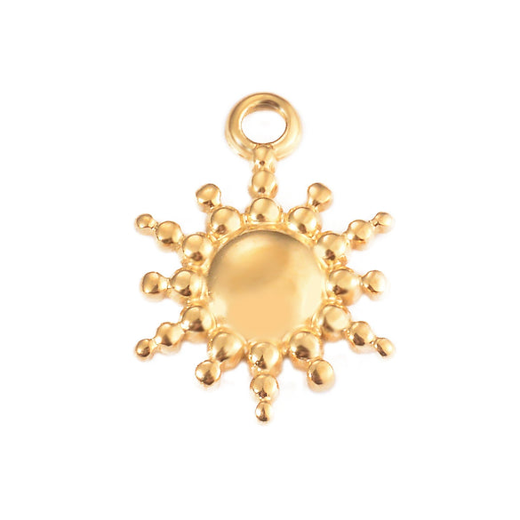 Stainless Steel Round Sun And Star Element Jewelry Accessories With Electroplating For Necklace Bracelet Earrings