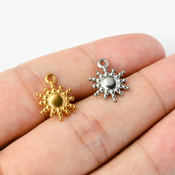 Stainless Steel Round Sun And Star Element Jewelry Accessories With Electroplating For Necklace Bracelet Earrings