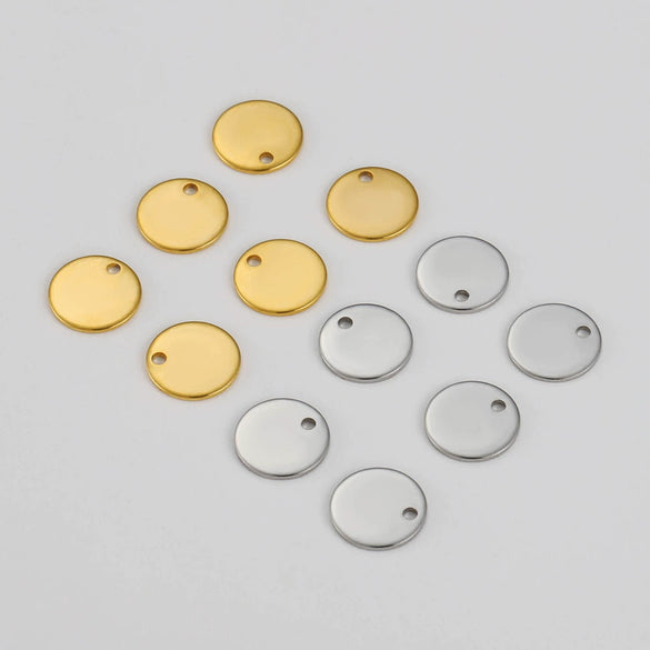 Stainless Steel Round Tag Pendant Jewelry Accessories Titanium Steel Polished Electroplated Geometric Style