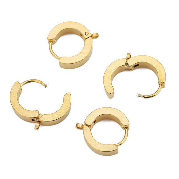 Stainless Steel Round Three Dimensional Electroplated Earrings Jewelry Ear Buckle
