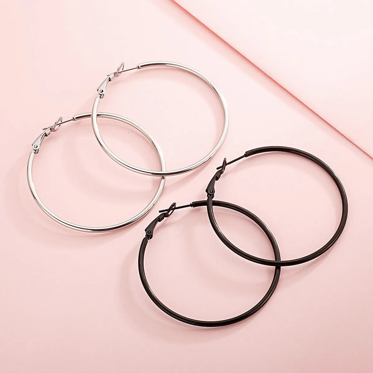 Stainless Steel Round Wire Earrings New Creative Fashion Earrings Simple Small Jewelry