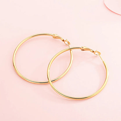 Stainless Steel Round Wire Earrings New Creative Fashion Earrings Simple Small Jewelry