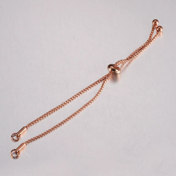 Stainless Steel Rubber Bead Bolo Bracelet Jewelry Accessories With Box Chain And Electroplating Treatment