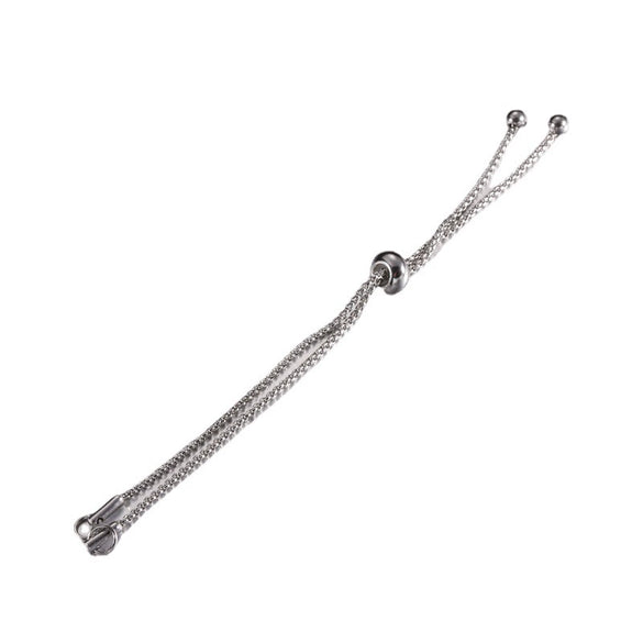 Stainless Steel Rubber Bead Bolo Bracelet Jewelry Accessories With Box Chain And Electroplating Treatment