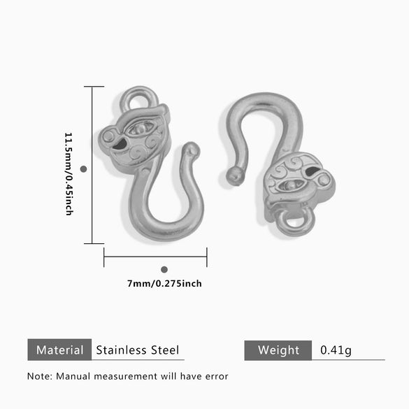 Stainless Steel S Buckle Bracelet Necklace With Pattern Finishing Connector Diy Jewelry Material Electroplated Accessories