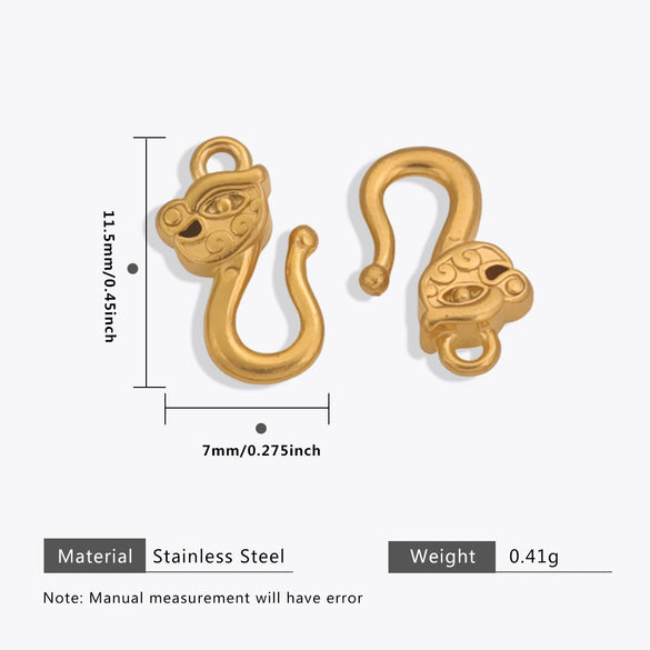 Stainless Steel S Buckle Bracelet Necklace With Pattern Finishing Connector Diy Jewelry Material Electroplated Accessories