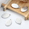 Stainless Steel Sandblasted Circular Ellipse Pendant Fashion Bracelet Necklace Accessories