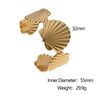 Stainless Steel Scallop Simple Open Bracelet Electroplated Jewelry For Women