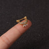 Stainless Steel Screw Earrings Microembedded Zircon Ushaped Women's Jewelry