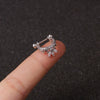 Stainless Steel Screw Earrings Microembedded Zircon Ushaped Women's Jewelry