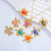 Stainless Steel Sea Turtle And Cross Pendant Jewelry With Oil Pressure And Electroplating Accessories