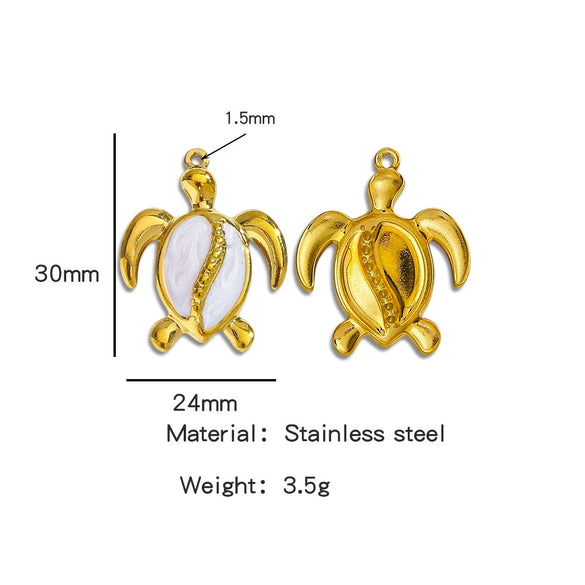 Stainless Steel Sea Turtle And Cross Pendant Jewelry With Oil Pressure And Electroplating Accessories