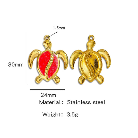 Stainless Steel Sea Turtle And Cross Pendant Jewelry With Oil Pressure And Electroplating Accessories