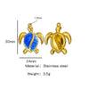 Stainless Steel Sea Turtle And Cross Pendant Jewelry With Oil Pressure And Electroplating Accessories