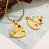 Stainless Steel Seamless Paper Clips Pattern Pendant Necklace Cute Accessories