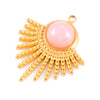 Stainless Steel Sector Pendant Accessories Inlaid Natural Stone Electroplated Radiant Sun Earrings Necklace Diy