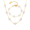 316L Stainless Steel Shell Beads Light Luxury Electroplated Round Collarbone Necklace And Bracelet For Women