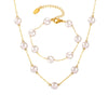 Stainless Steel Shell Beads Round Clavicle Necklace Bracelet Electroplated Light Style Women's Accessories