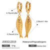 Stainless Steel Shell Conch Earrings And Necklace With Electroplating