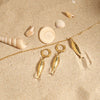 Stainless Steel Shell Conch Earrings And Necklace With Electroplating