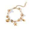 Stainless Steel Shell Conch Sea Star Shell Bracelet For Women With Electroplating And Geometric Design