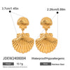Stainless Steel Shell Earrings Natural Style Electroplated For Women