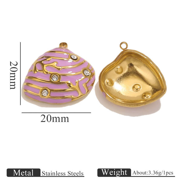 Stainless Steel Shell Oil Dripping Marine Series Electroplated Diy Handmade Jewelry Pendant Bracelet Necklace Accessories