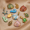 Stainless Steel Shell Oil Dripping Marine Series Electroplated Diy Handmade Jewelry Pendant Bracelet Necklace Accessories