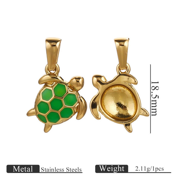 Stainless Steel Shell Oil Dripping Marine Series Electroplated Diy Handmade Jewelry Pendant Bracelet Necklace Accessories