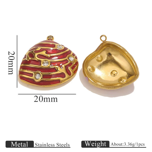 Stainless Steel Shell Pendant Electroplated Diy Jewelry Necklace Bracelet Accessories