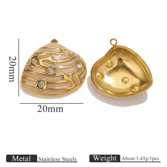Stainless Steel Shell Pendant Electroplated Diy Jewelry Necklace Bracelet Accessories