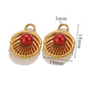 Stainless Steel Shell Pendant Inlaid Pearl Jewelry Accessories Electroplated 18K Niche Style