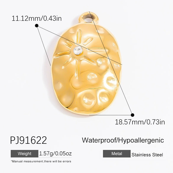 Stainless Steel Shell Starfish And Flower Pendant Necklace Electroplated Jewelry