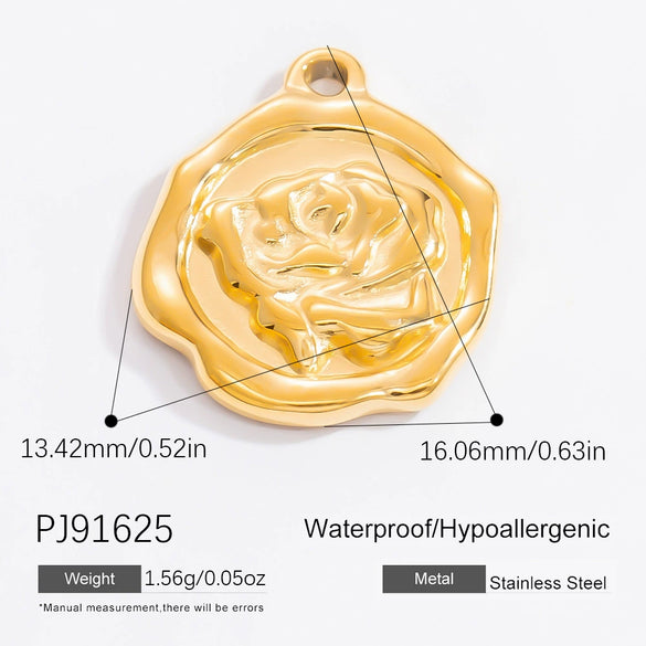 Stainless Steel Shell Starfish And Flower Pendant Necklace Electroplated Jewelry