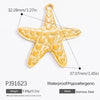 Stainless Steel Shell Starfish And Flower Pendant Necklace Electroplated Jewelry